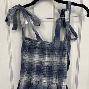 Reformation Valley Top — Navy/White Plaid (Size S)